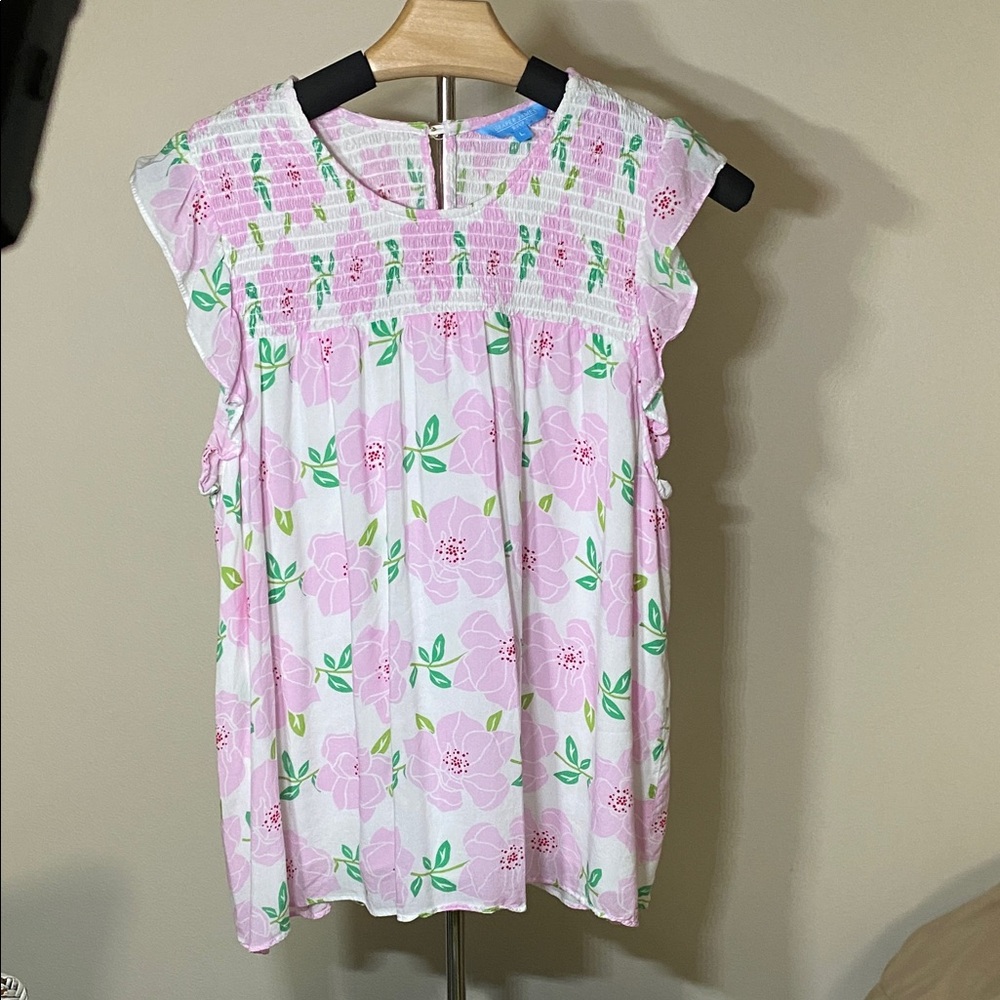 Draper James Pink Floral Blouse